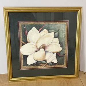 Deb Collins Elegance I Magnolia Signed Numbered 430/2950 Framed Giclee 18x18